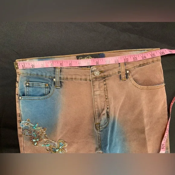 Christine Phillipe jeans decorated with bead and sequins work Size 6 like New - Picture 4 of 6